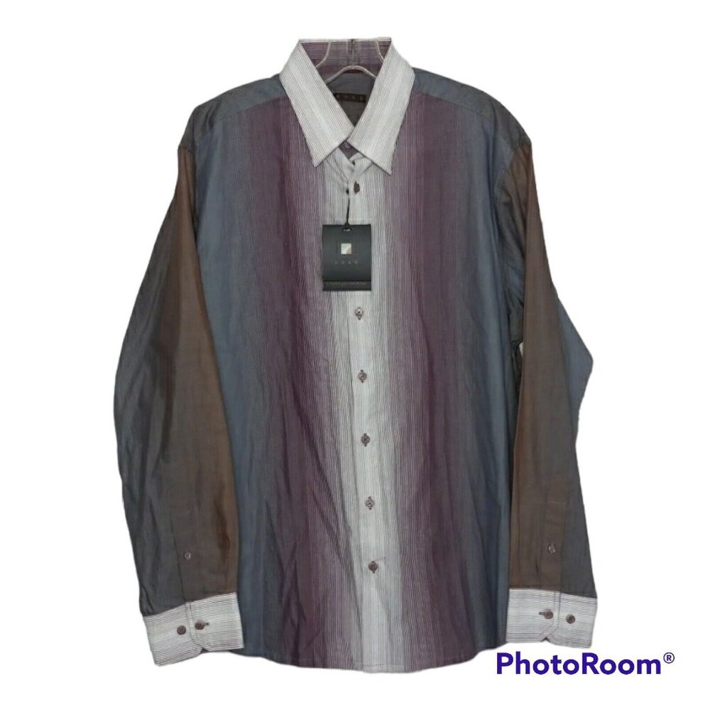 Road Apparel Shirt Men's Medium Designer Button Up Long Sleeve Business Office